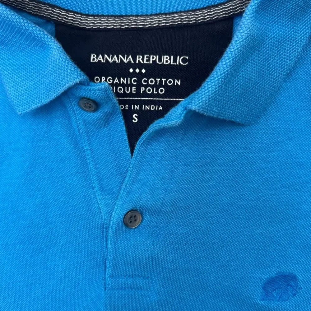 Banana Republic Blue Polo Shirt Men’s Small Short Sleeve Cotton